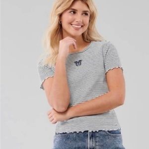 Hollister Ribbed Stripe Butterfly Tee